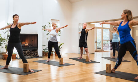 Yoga in the Oak Room at Combe Grove