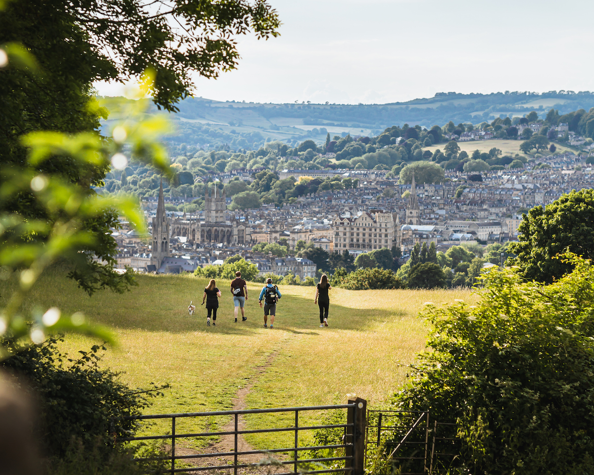 Nature walk with a view of the historic city of Bath