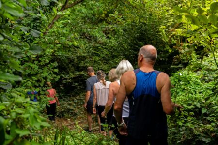 Combe Grove Mini health retreat guests walking