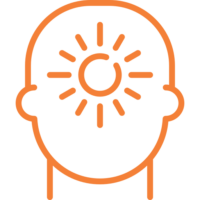 Positive thinking icon - orange Positive thinking icon - orange